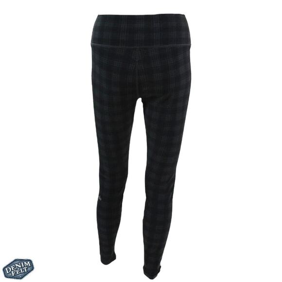 Alo Yoga Black/Grey Occasion High-Waist Checkered Airbrush Reflective Leggings - Picture 4 of 10